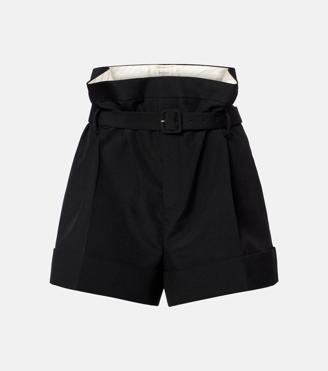 Saint Laurent - Belted mohair and wool shorts
