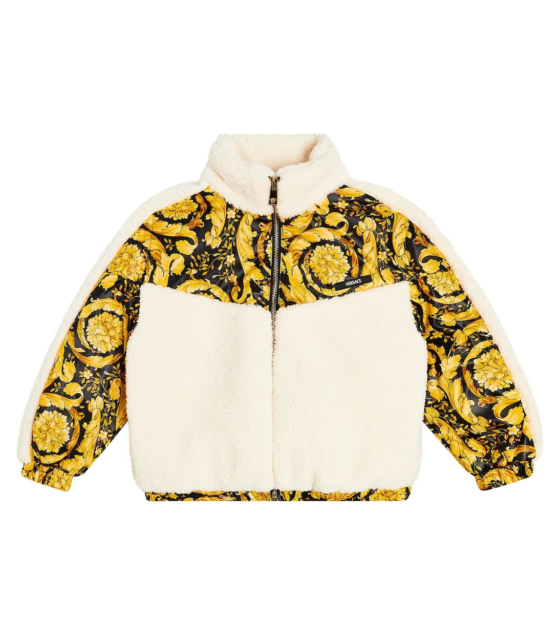 Versace Kids - جاكيت من الصوف مبطن بطبعة الباروكو