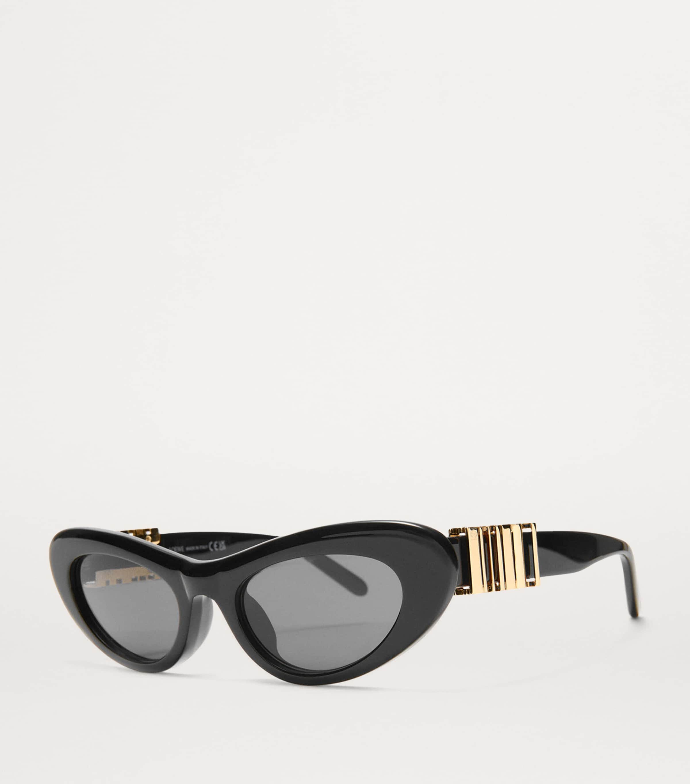 Black Acetate Cocktail Cat-Eye Sunglasses