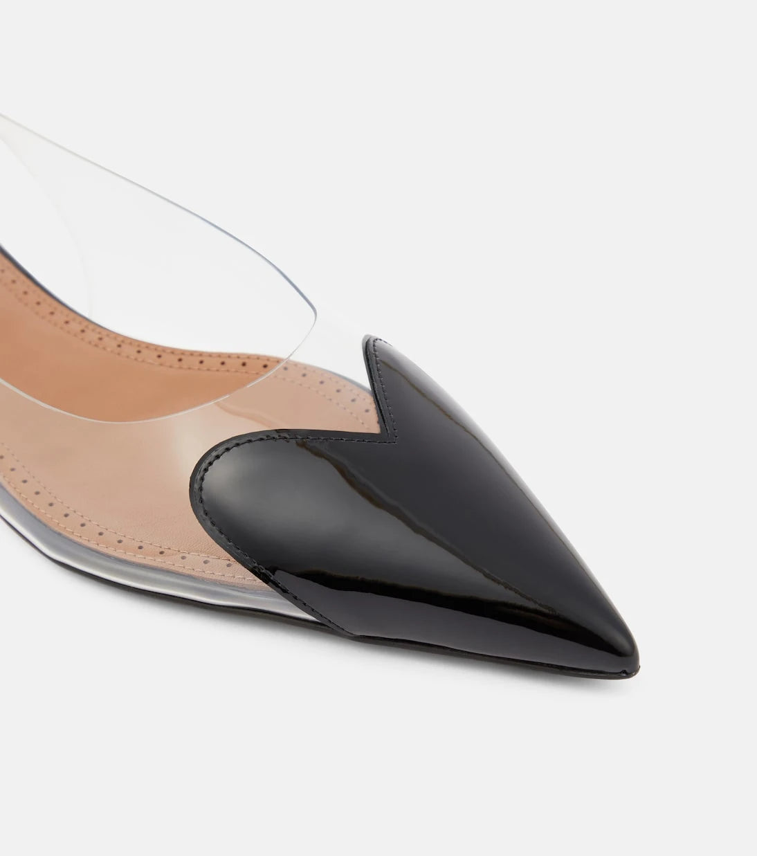 Alaïa - Le Cœur patent leather and PU slingback flats