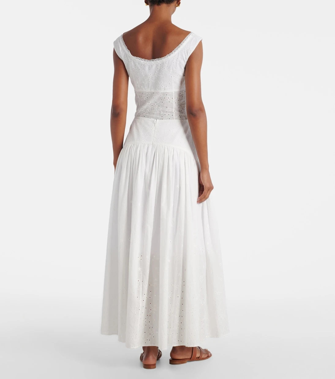Staud - Procida pleated cotton maxi skirt