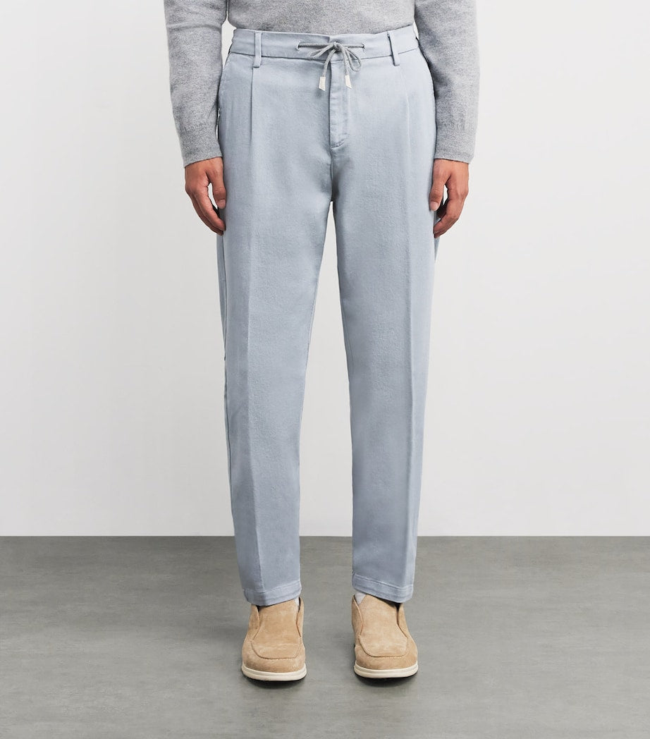 Eleventy Blue Wool-Cashmere Trousers