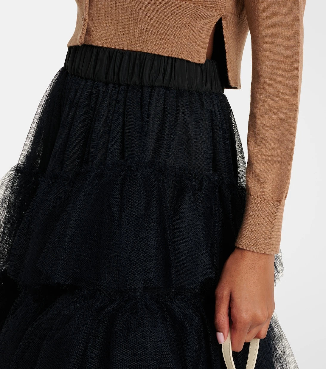 Simone Rocha - Embellished cropped wool and silk cardigan