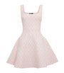 Pink Jacquard-Knit Mini Dress