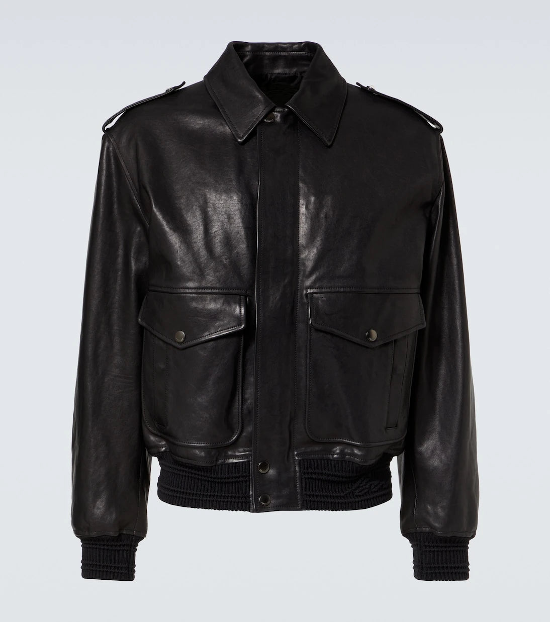 Burberry - Leather bomber jacket