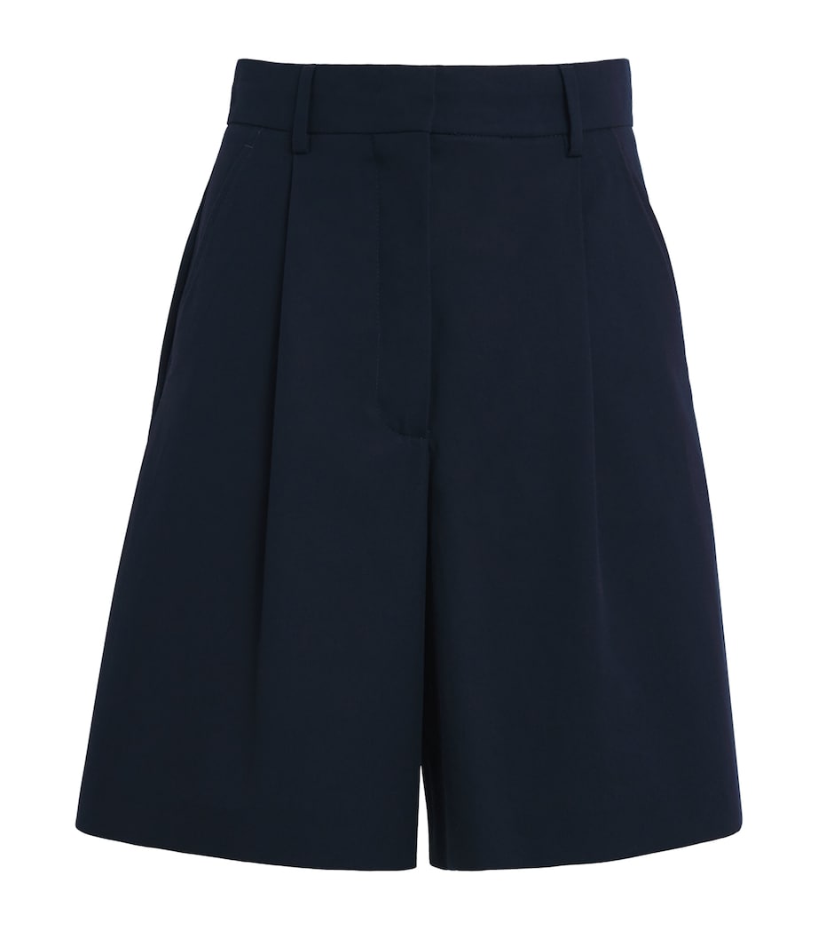 Weekend Max Mara Blue Cotton Gabardine Bermuda Shorts