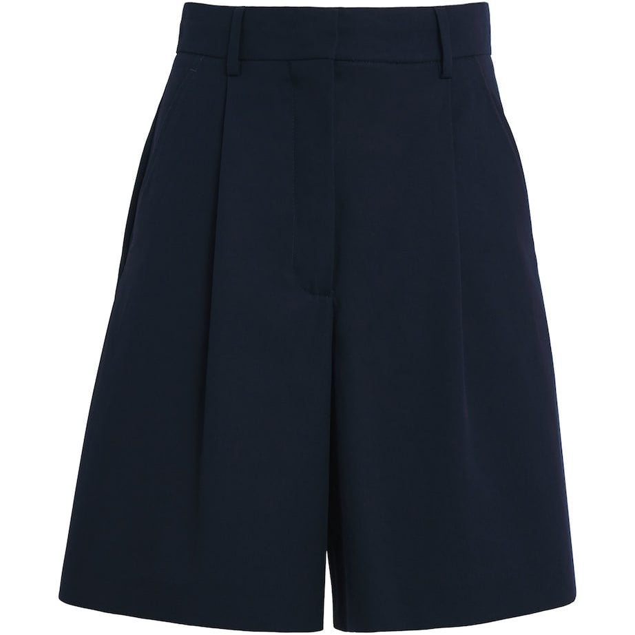 Weekend Max Mara Blue Cotton Gabardine Bermuda Shorts