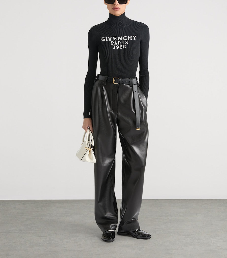 Givenchy Black Leather Trousers