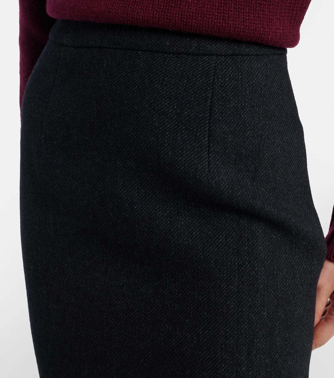 Self-Portrait - Wool-blend twill midi dress