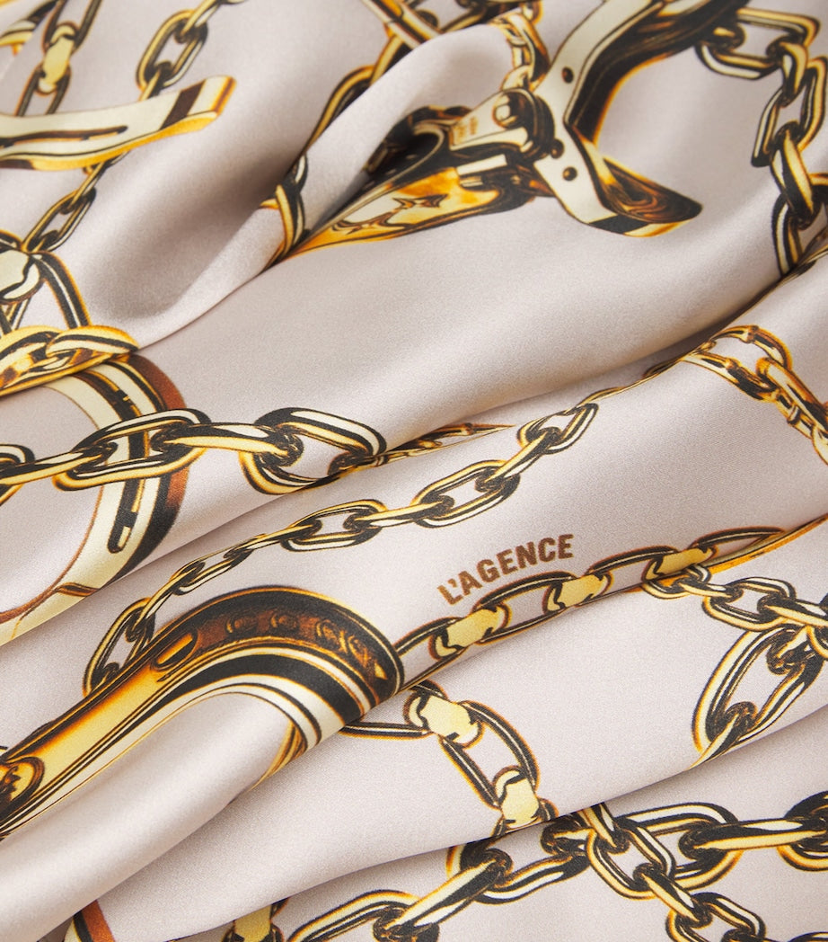 L'Agence Multi Silk Seridie Midi Dress