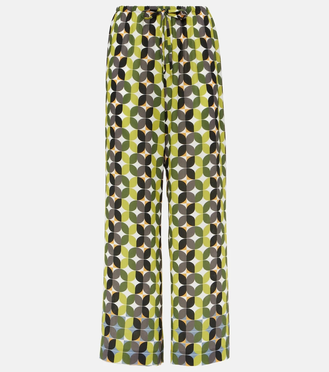 Dries Van Noten - Printed high-rise crêpe wide-leg pants