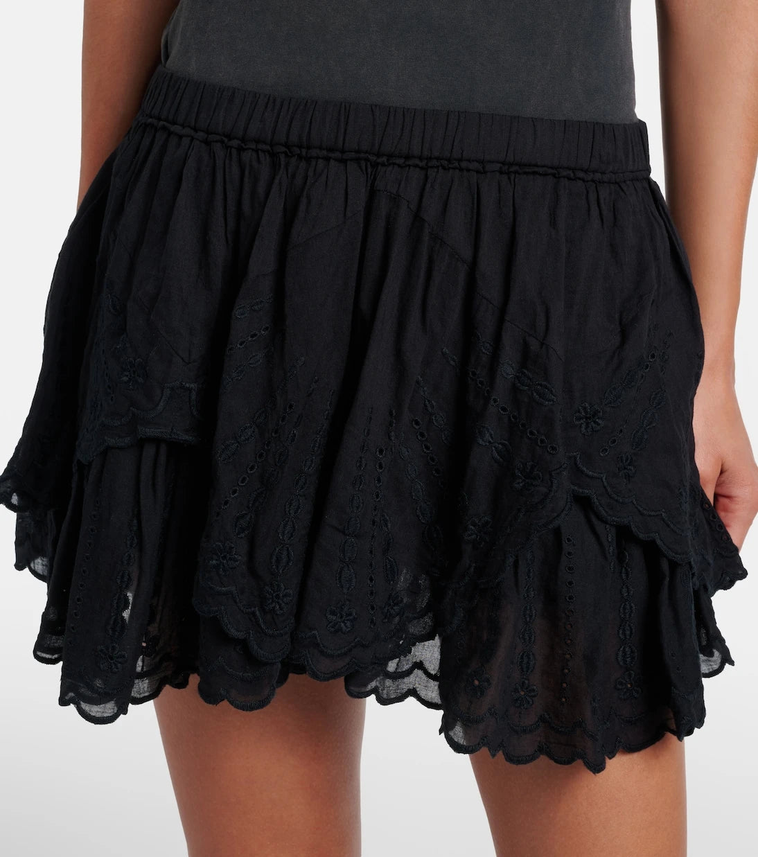 Marant Etoile - Layale embroidered cotton shorts