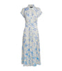 Satin Floral Midi Dress BLUE FLOWER PRINT