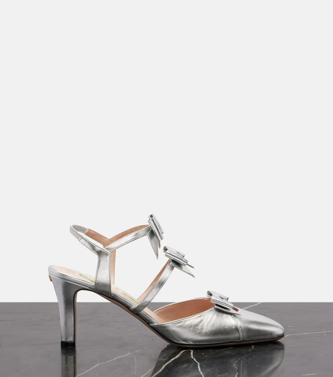 Valentino Garavani - Bowow 75 leather slingback pumps