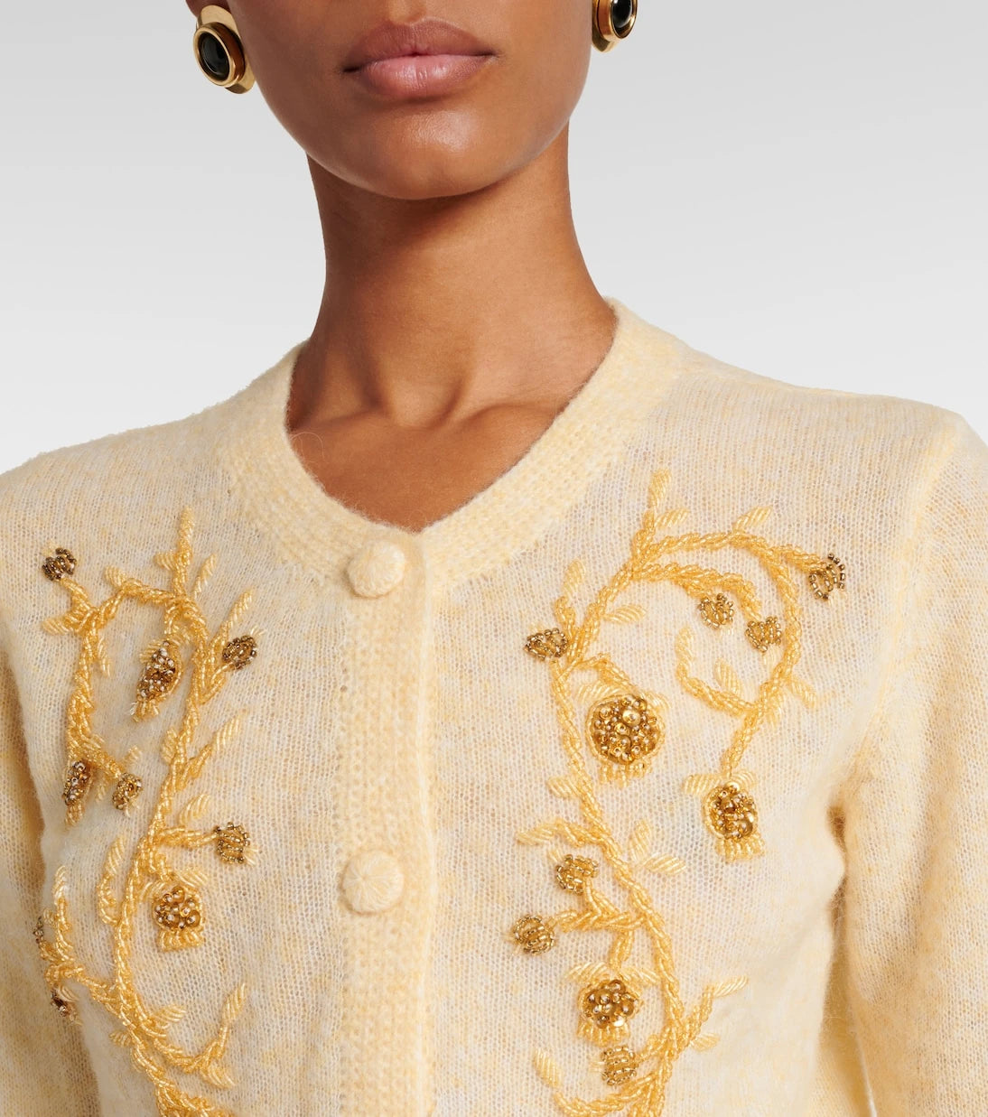 Jacques Wei - Beaded alpaca and wool-blend cardigan