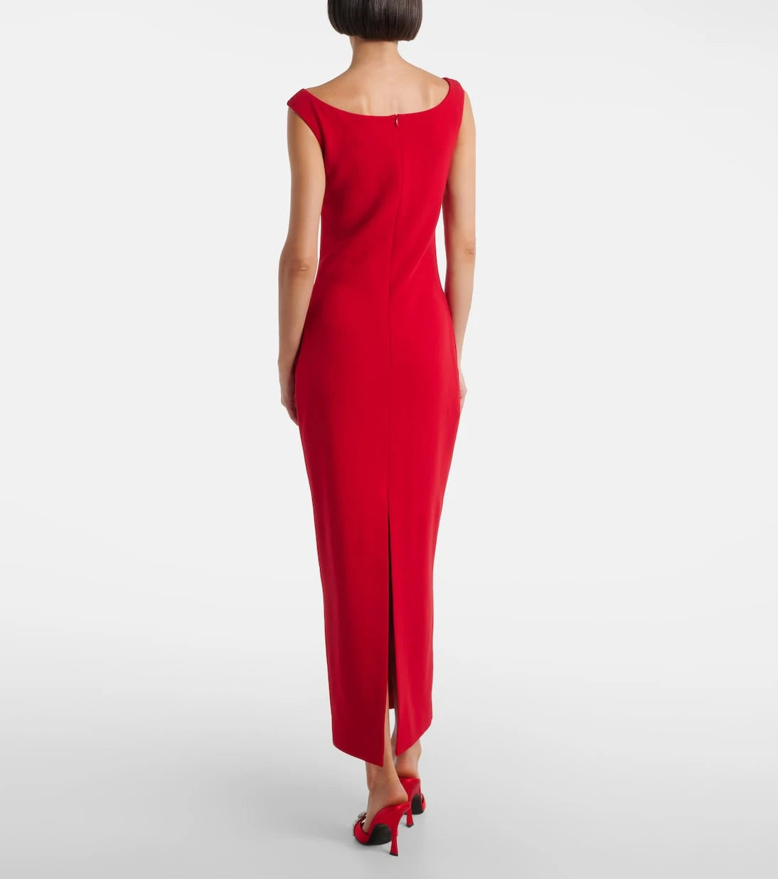 Magda Butrym - Floral-appliqué wool-blend gown