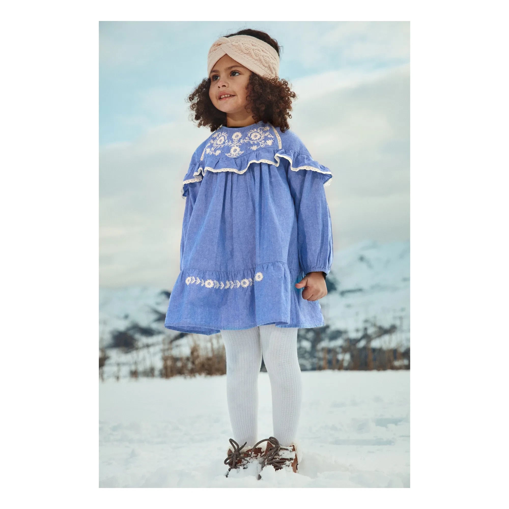 Louise Misha - Orana organic cotton dress | Denim blue