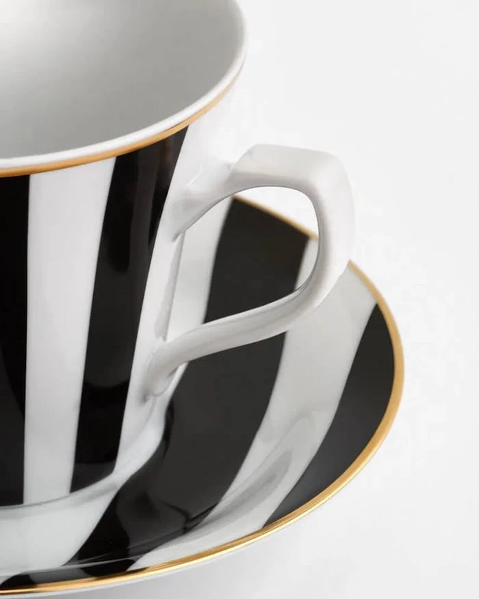 La Mania Stripes 200 ml Fincan ve Fincan Tabağı