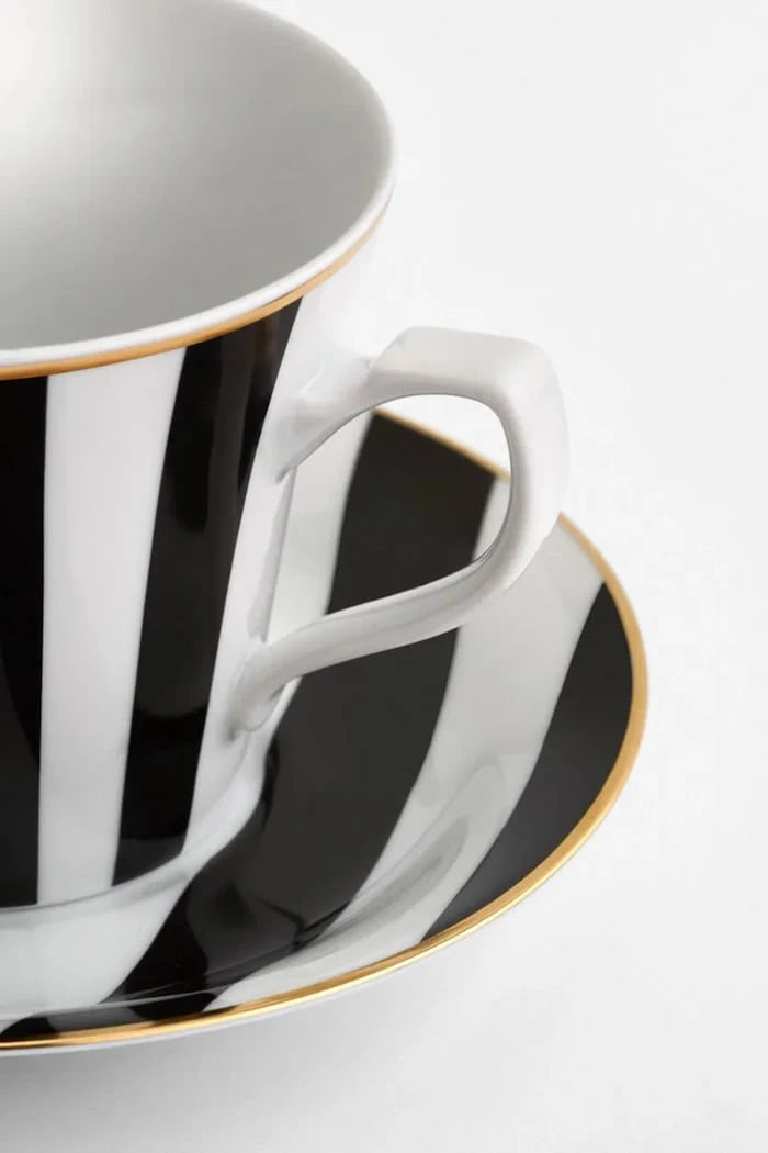La Mania Stripes 200 ml Fincan ve Fincan Tabağı