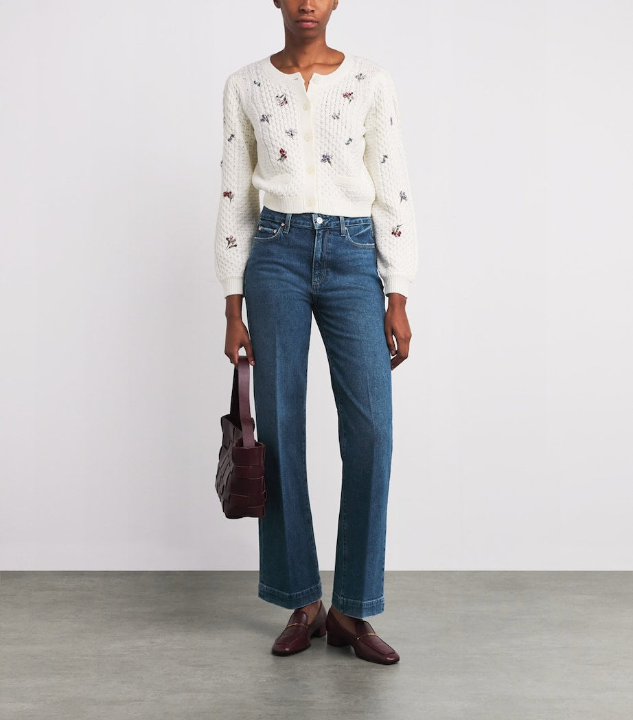 PAIGE Navy Leenah Wide-Leg Jeans