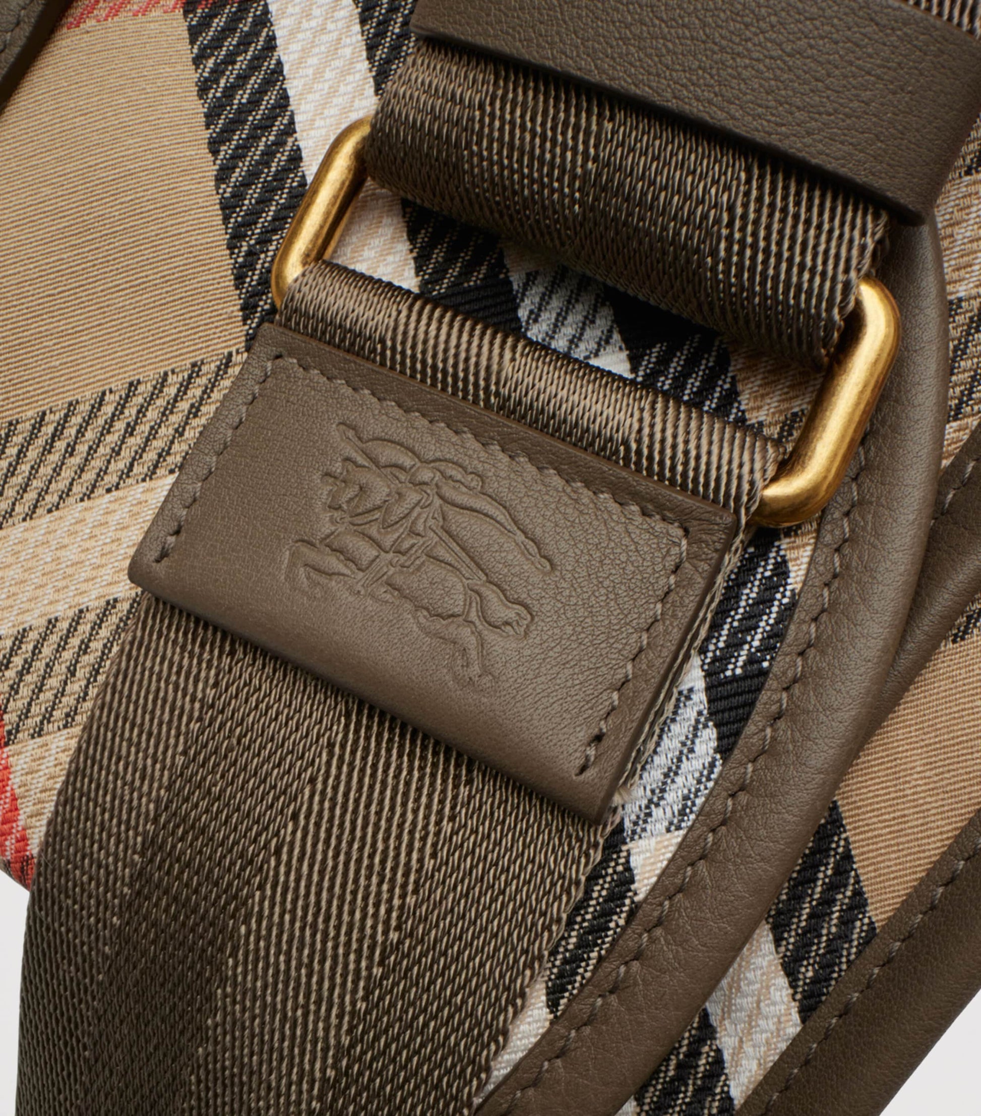 Burberry Small Canvas Check B Clip Messenger Bag