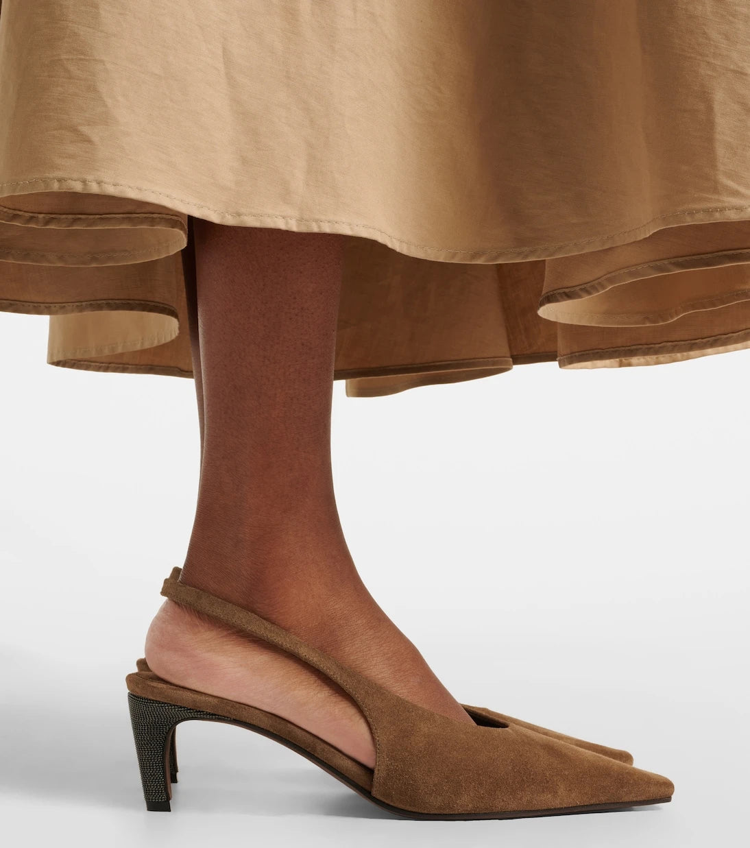 Brunello Cucinelli - Suede slingback pumps