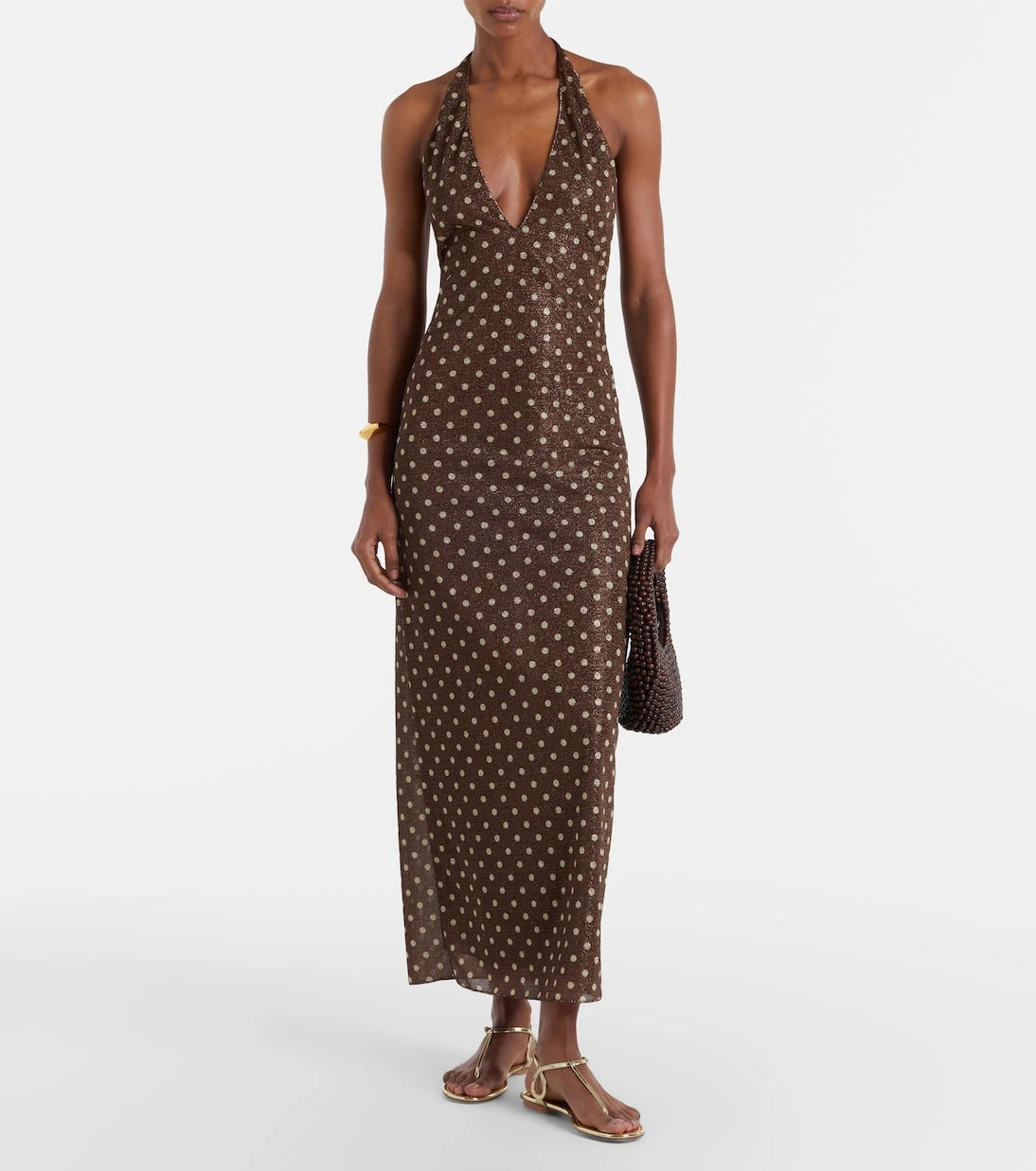 Oséree - Lumière polka-dot halterneck maxi dress
