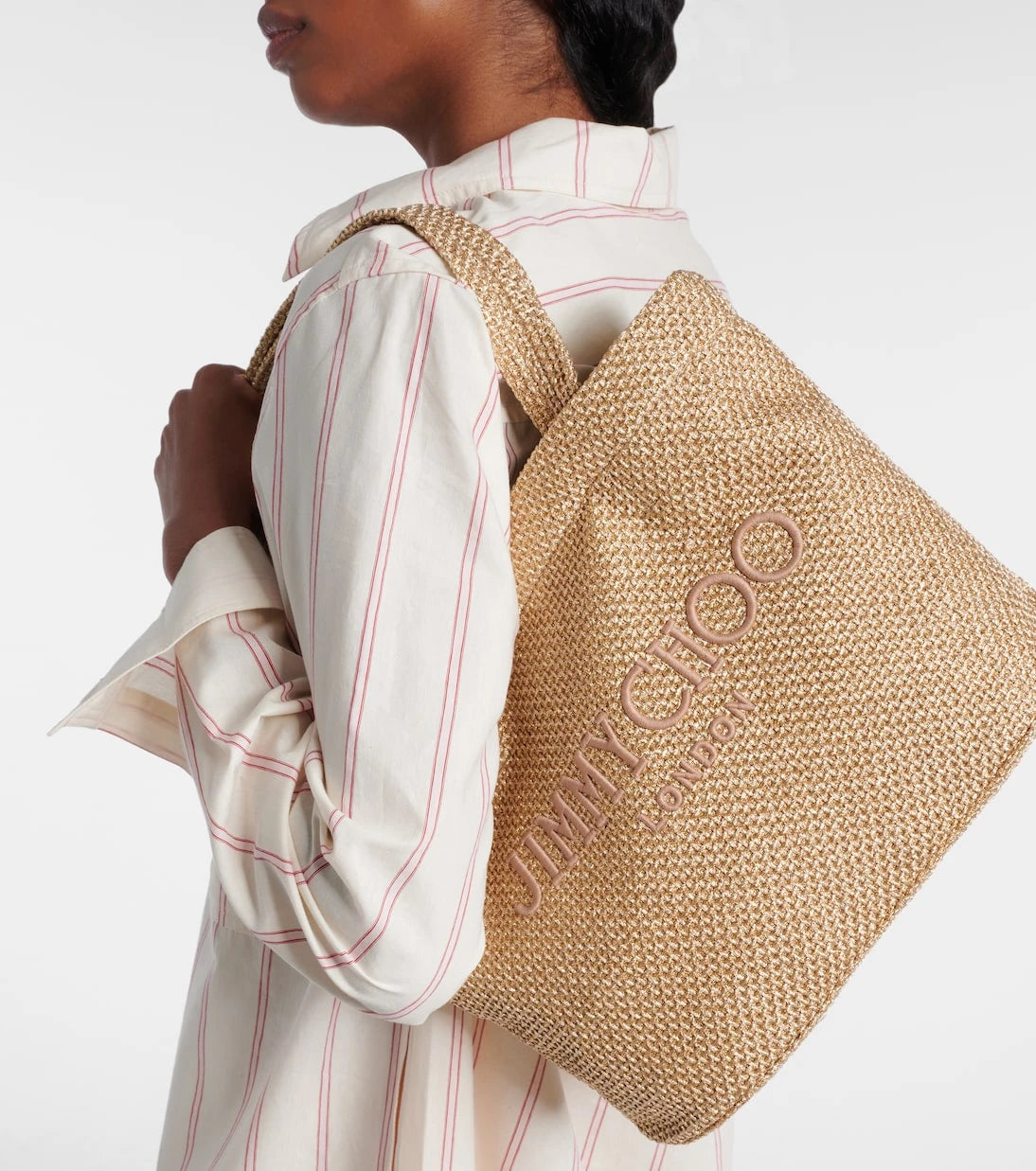 Jimmy Choo - Beach Medium embroidered tote bag