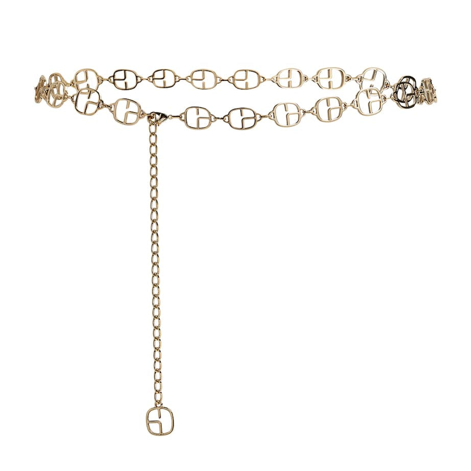 Claudie Pierlot Metallic Logo Chain Belt