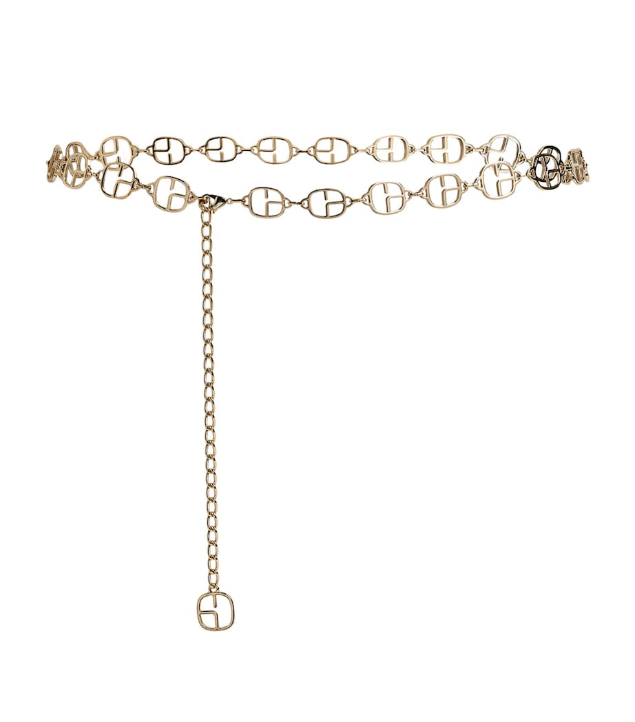 Claudie Pierlot Metallic Logo Chain Belt