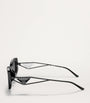 Prada Black Acetate Rectangle PR14YS Sunglasses