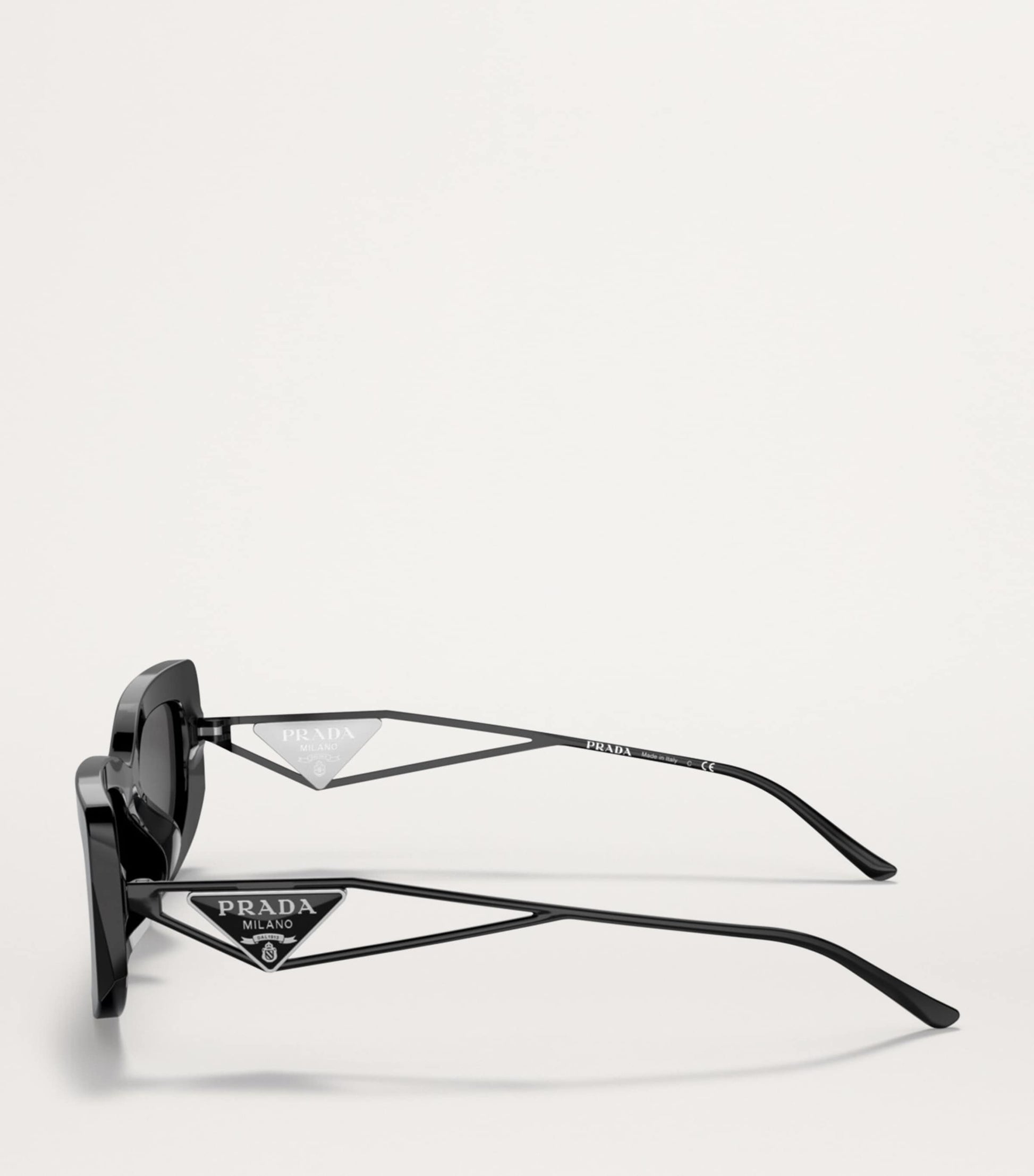 Prada Black Acetate Rectangle PR14YS Sunglasses