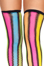 Rainbow Zigzag Thigh High Sock Stockings