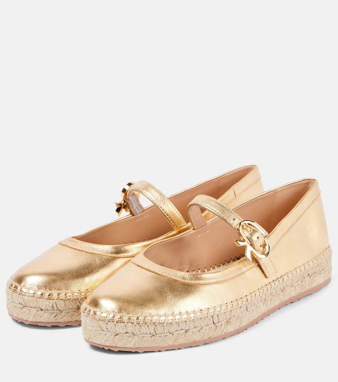 Gianvito Rossi - Elda metallic leather espadrilles