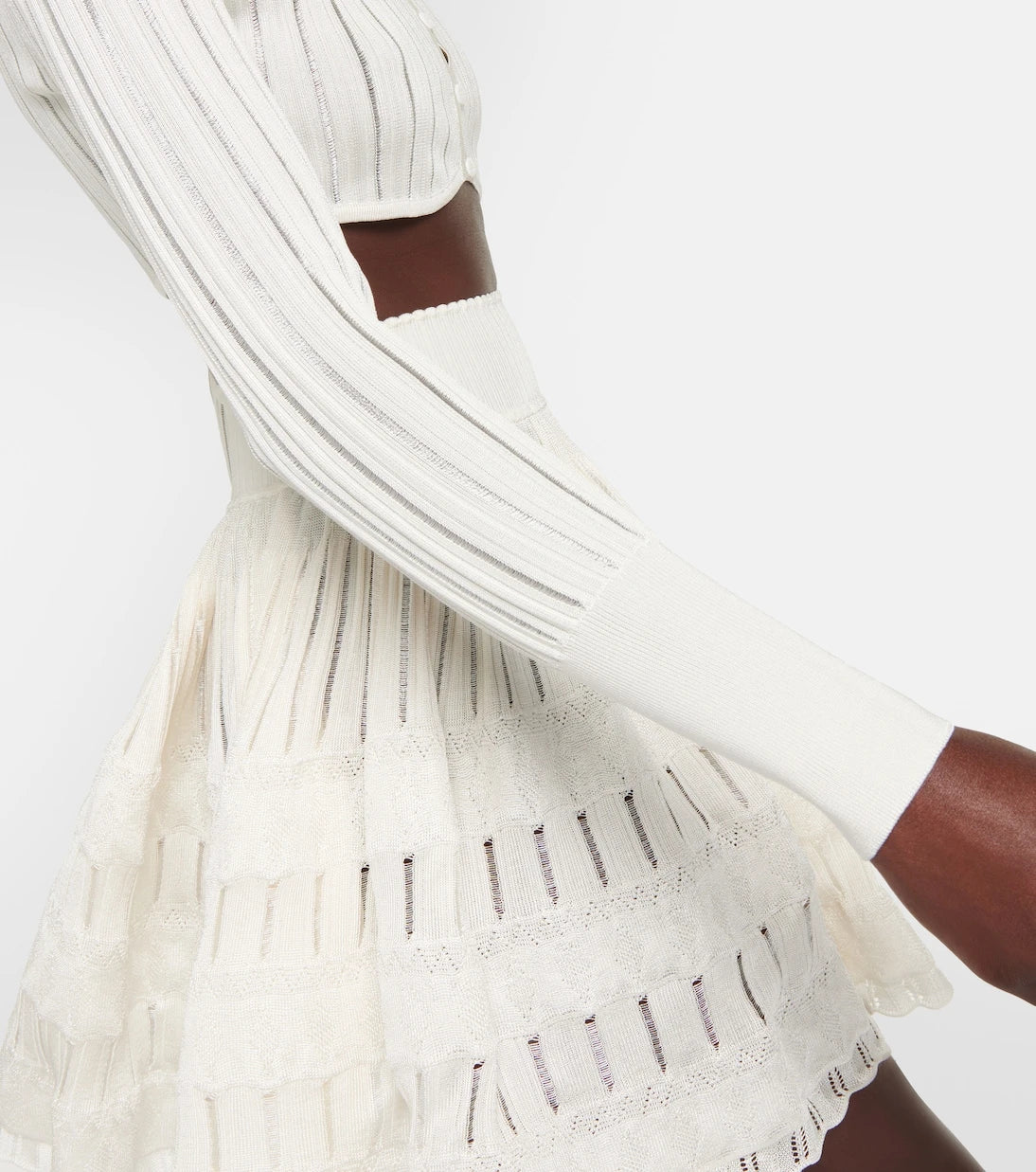 Alaïa - Ribbed-knit cropped cardigan
