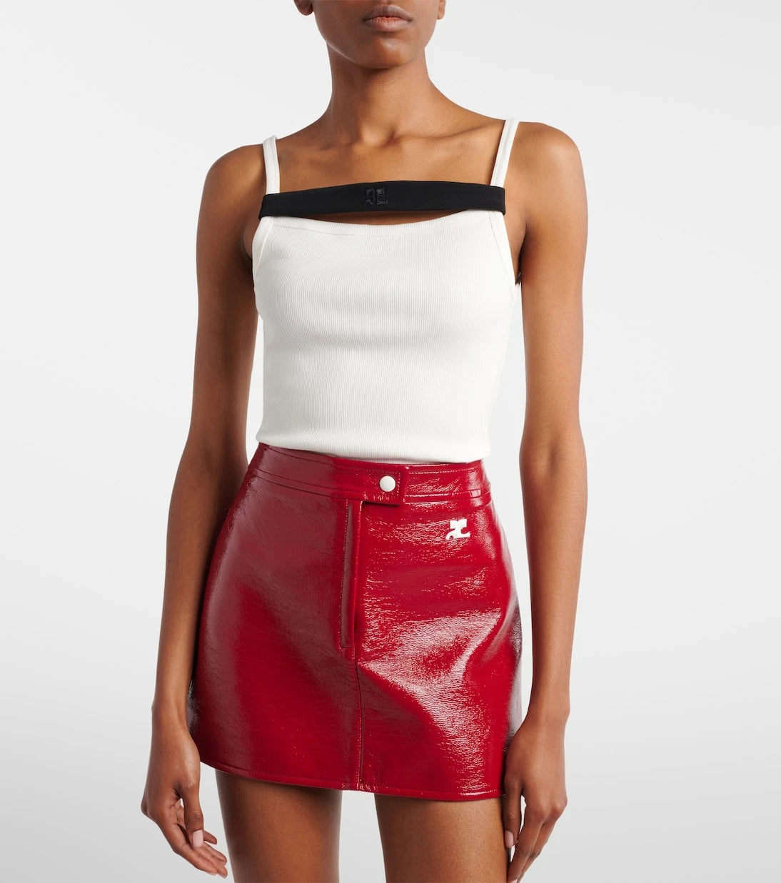 Courrèges - Ribbed-knit cotton tank top