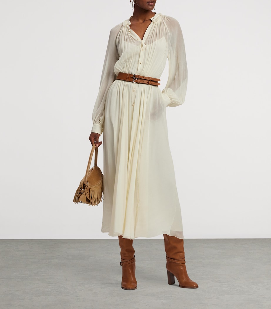 Ralph Lauren Collection Gold Leather Double-Buckle Belt