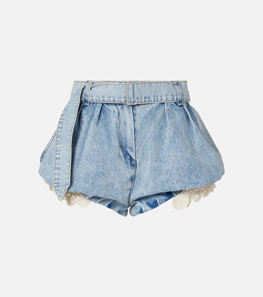 Magda Butrym - Crochet-trimmed denim shorts