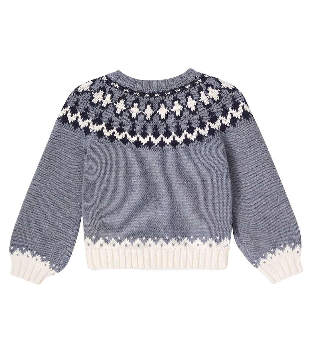 Chloé Kids - سترة قطنية وصوف محبوكة بطريقة الترصيع