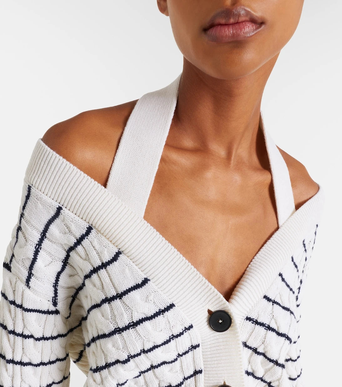 McQueen - Cable-knit striped cardigan