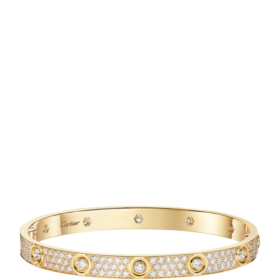 LOVE Yellow Gold and Diamond Bracelet