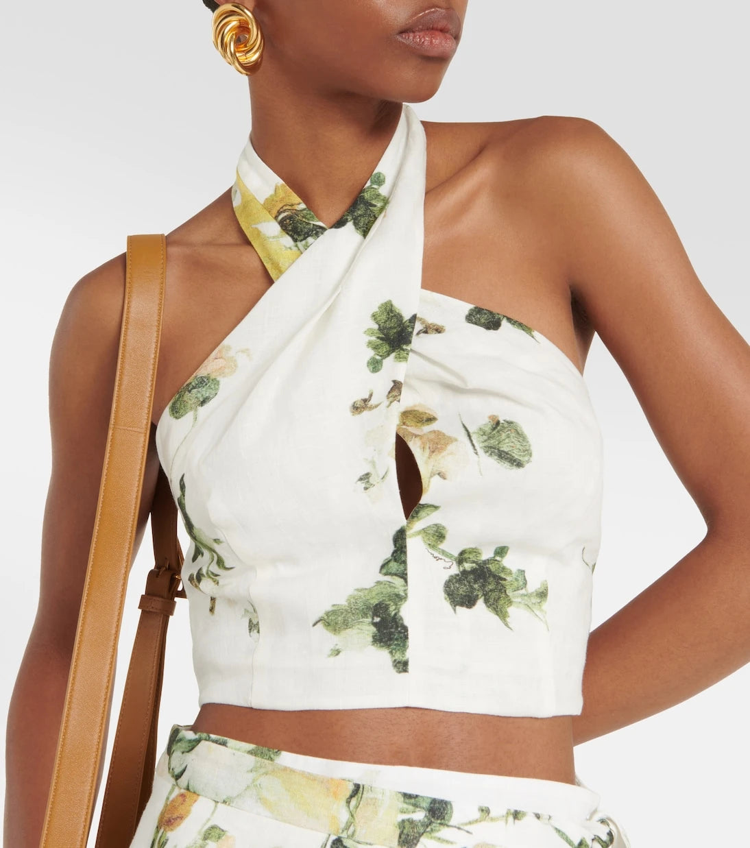 Erdem - Floral linen halterneck top