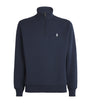 Cotton-Blend Quarter-Zip Sweatshirt BLUE