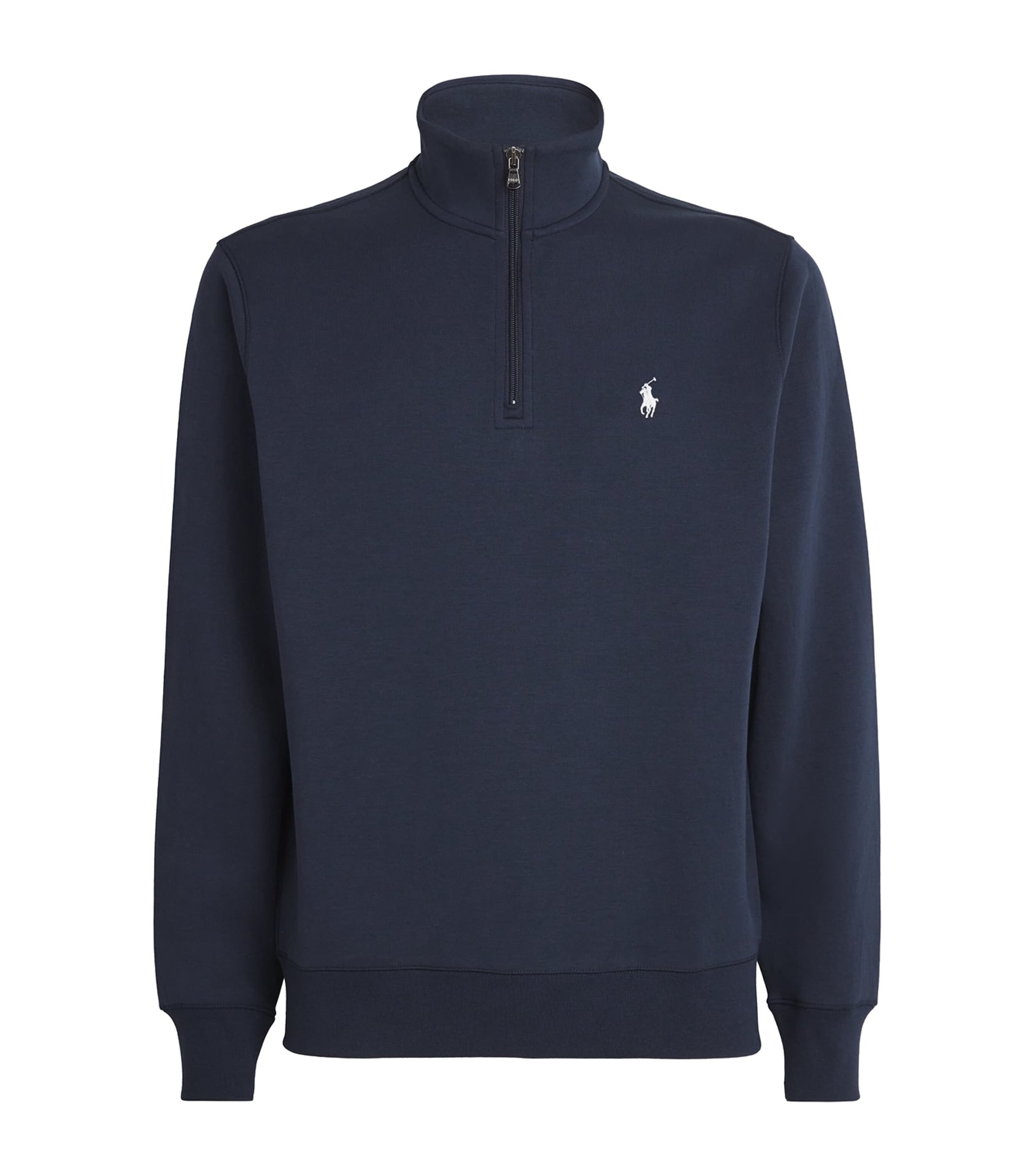 Cotton-Blend Quarter-Zip Sweatshirt BLUE