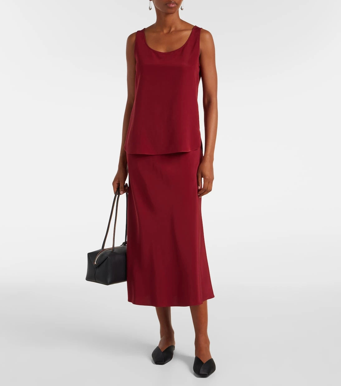 Max Mara - Borbona ipek karışımı midi etek