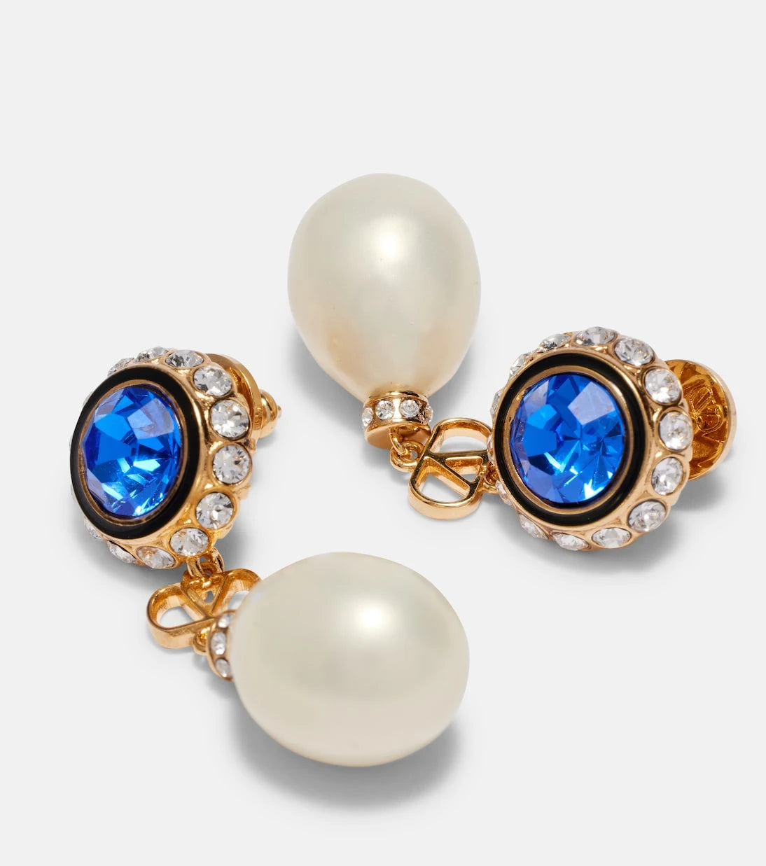 Valentino - VLogo embellished drop earrings