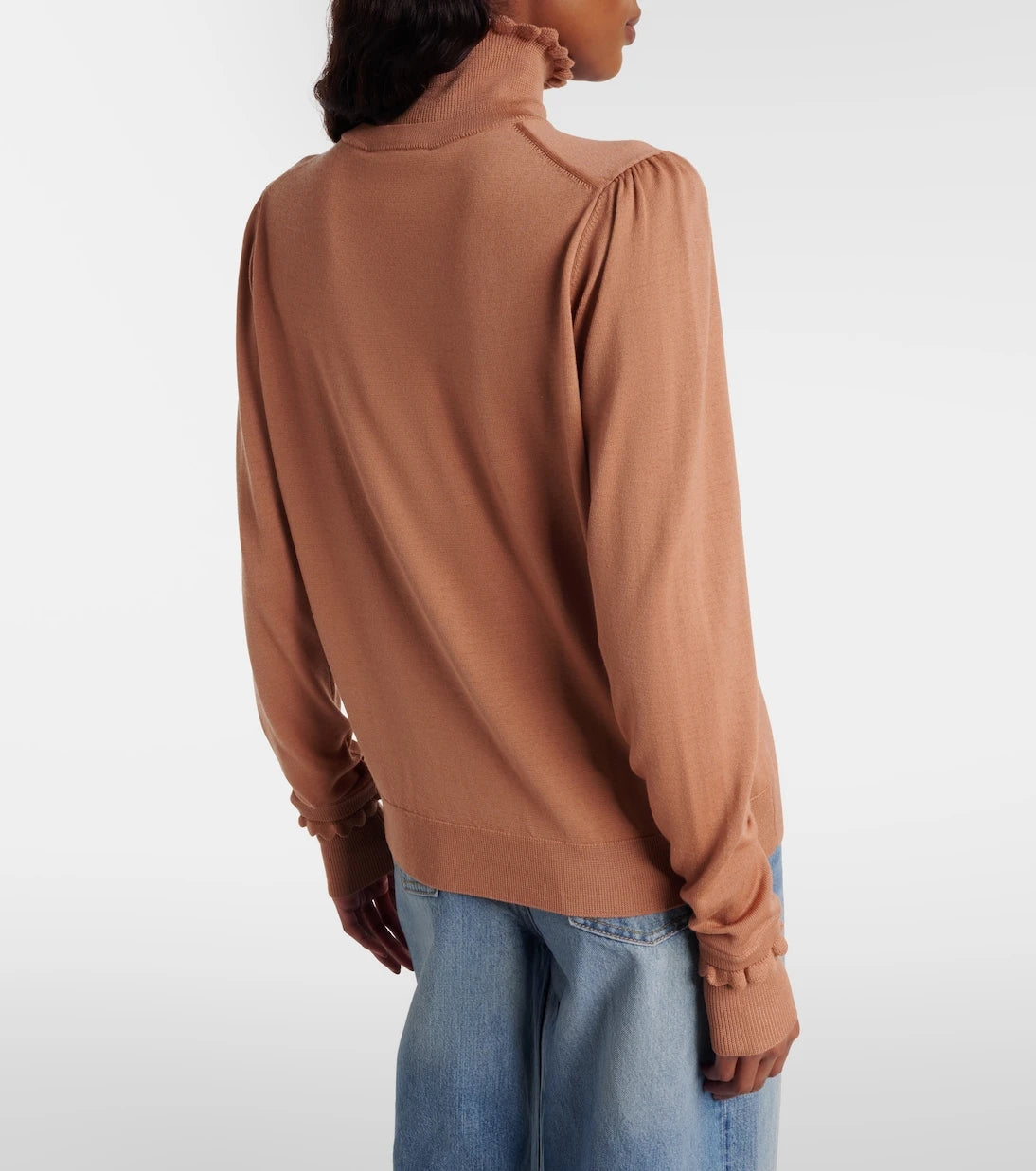 Chloé - Ruffled wool turtleneck sweater