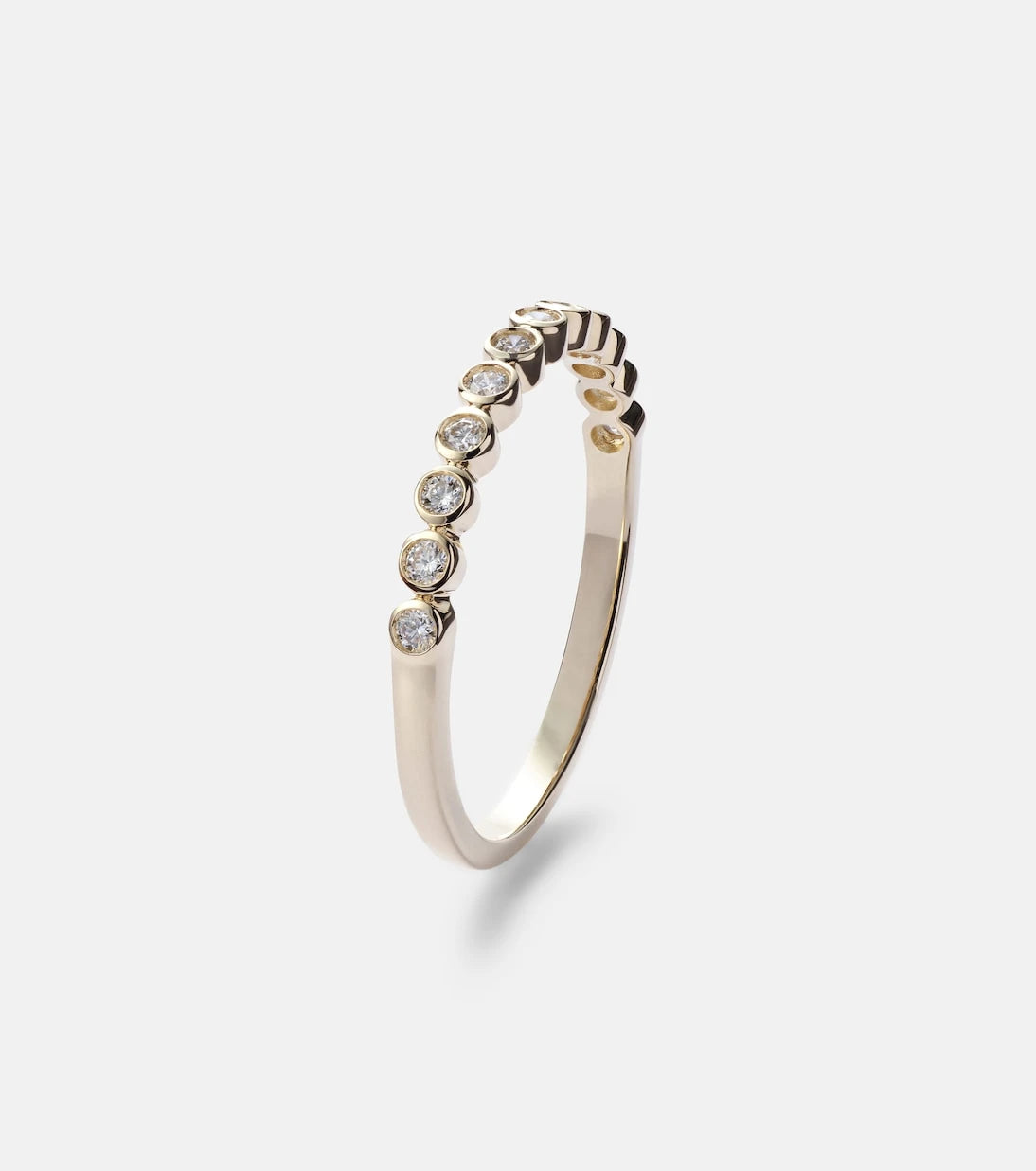 Stone and Strand - خاتم Slim Lattice من الذهب عيار 14 قيراطًا مرصع بالألماس