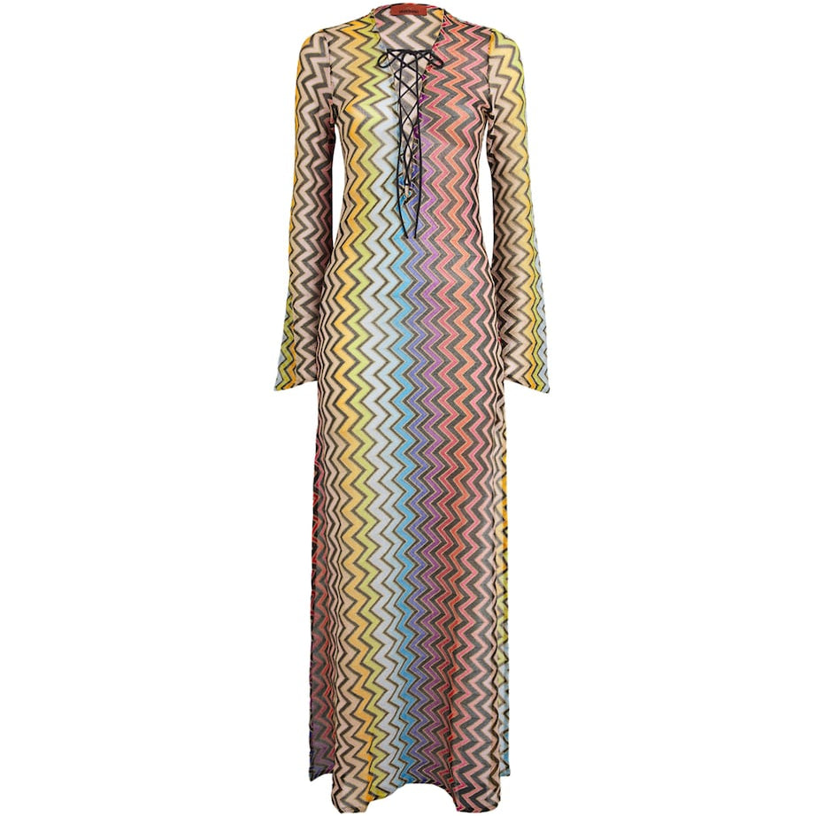Missoni Multi Zigzag Lace-Detail Maxi Dress