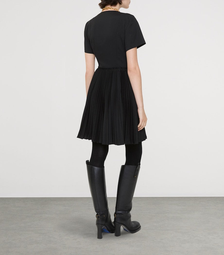 Burberry Black Pleated Kilt Mini Dress